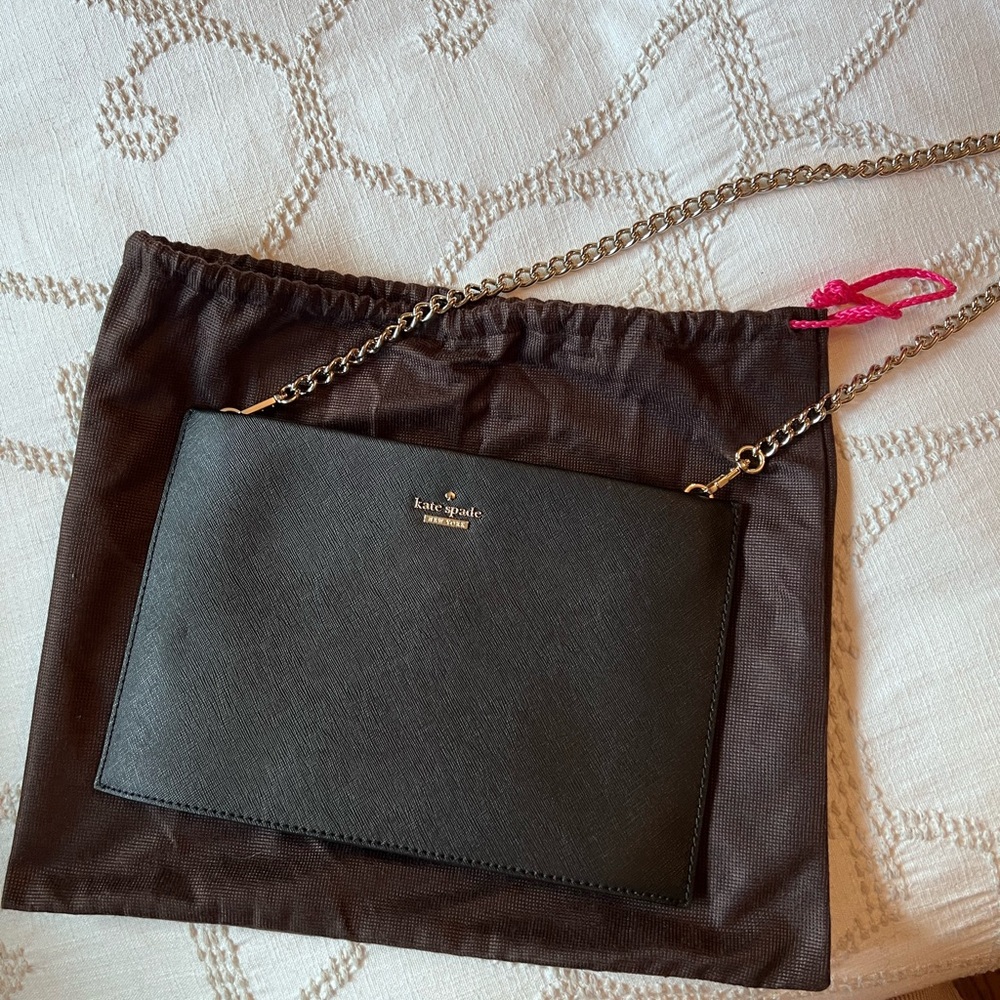 Kate spade black leather chain purse - Picture 2 of 6